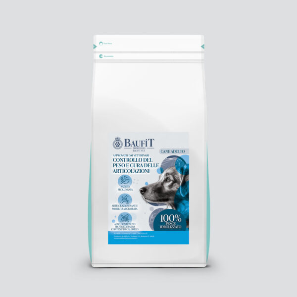 Crocchette per Cane Adulto Baufit – Vet Controllo Peso e Articolazioni al Pesce Bianco Idrolizzato