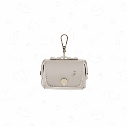 Borsetta porta sacchetti cane in pelle beige
