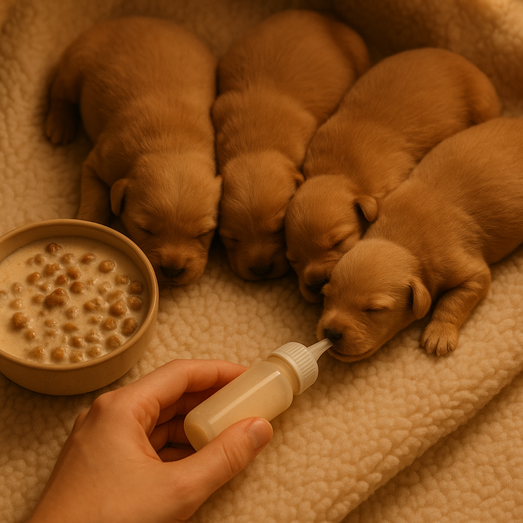 Cuccioli appena nati: svezzamento e primi denti